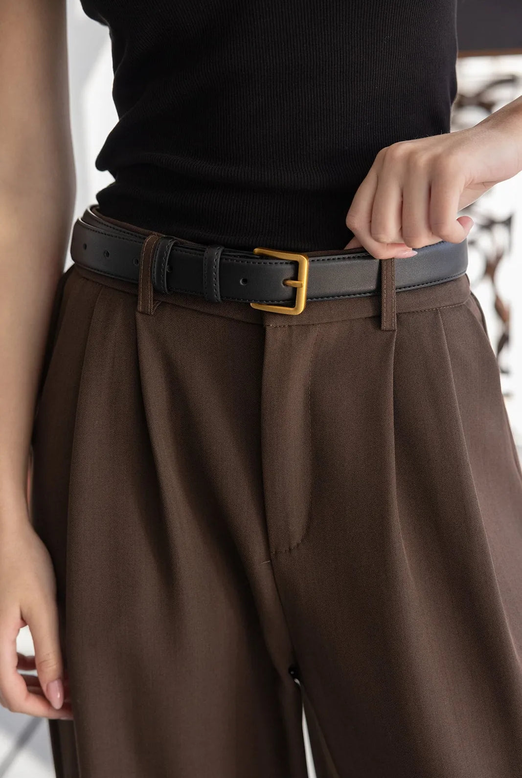 חגורת עור לני שחורה TwentySix