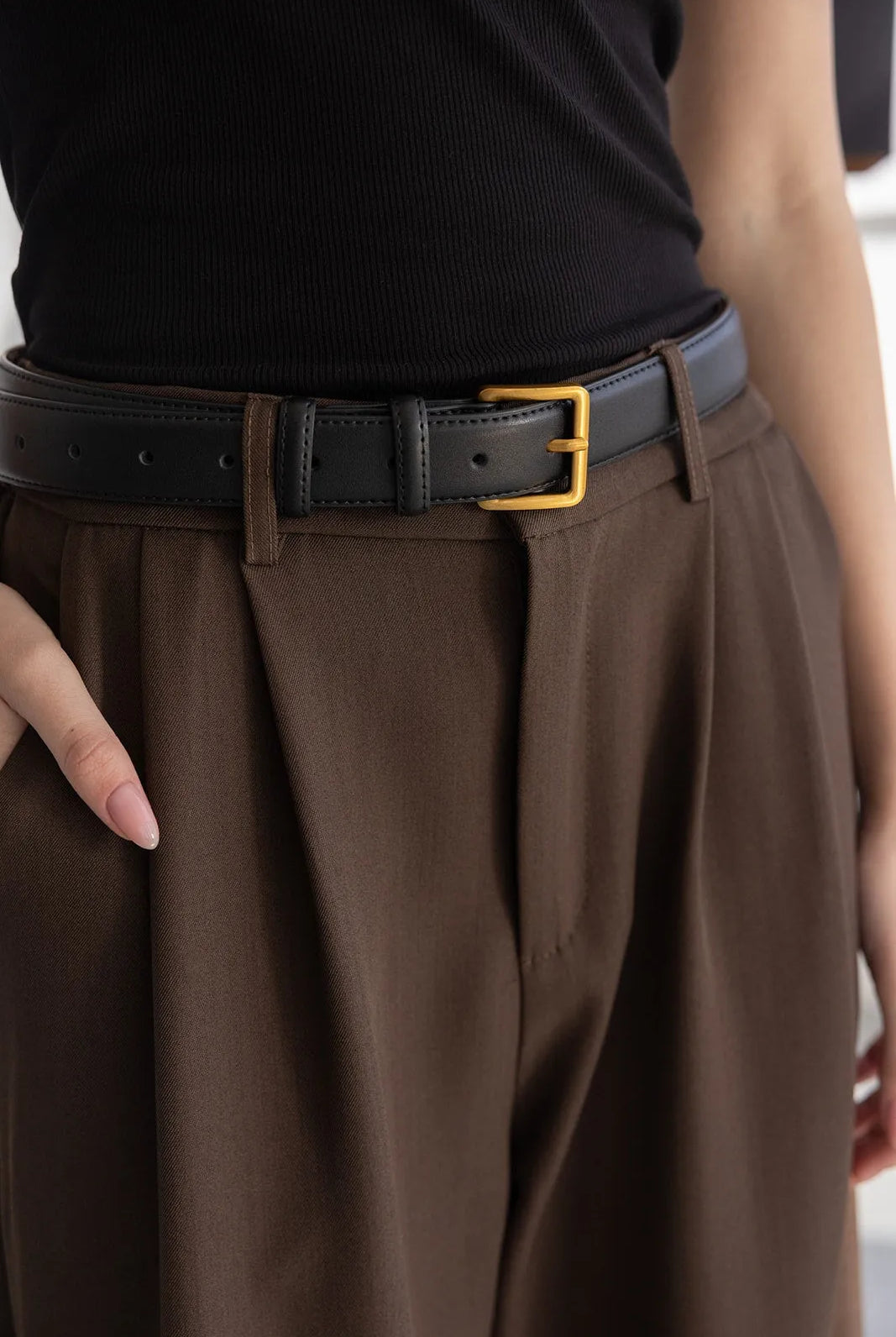 חגורת עור לני שחורה TwentySix