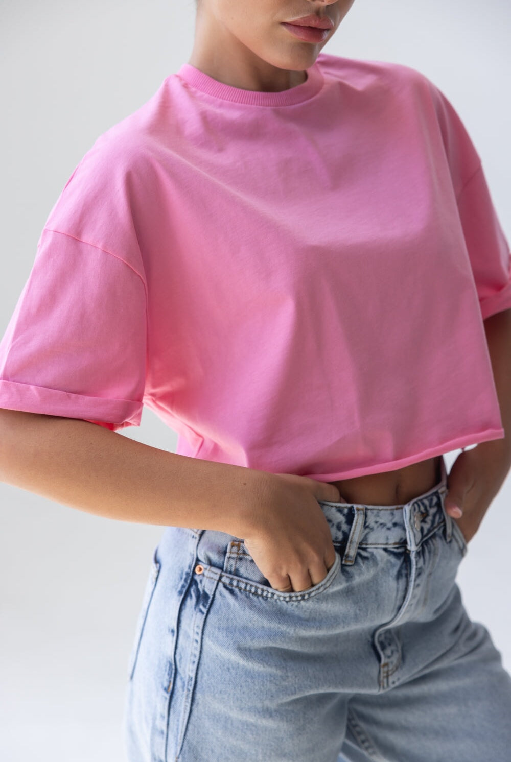 חולצת קרופ אנדרו TwentySix Pink One Size 