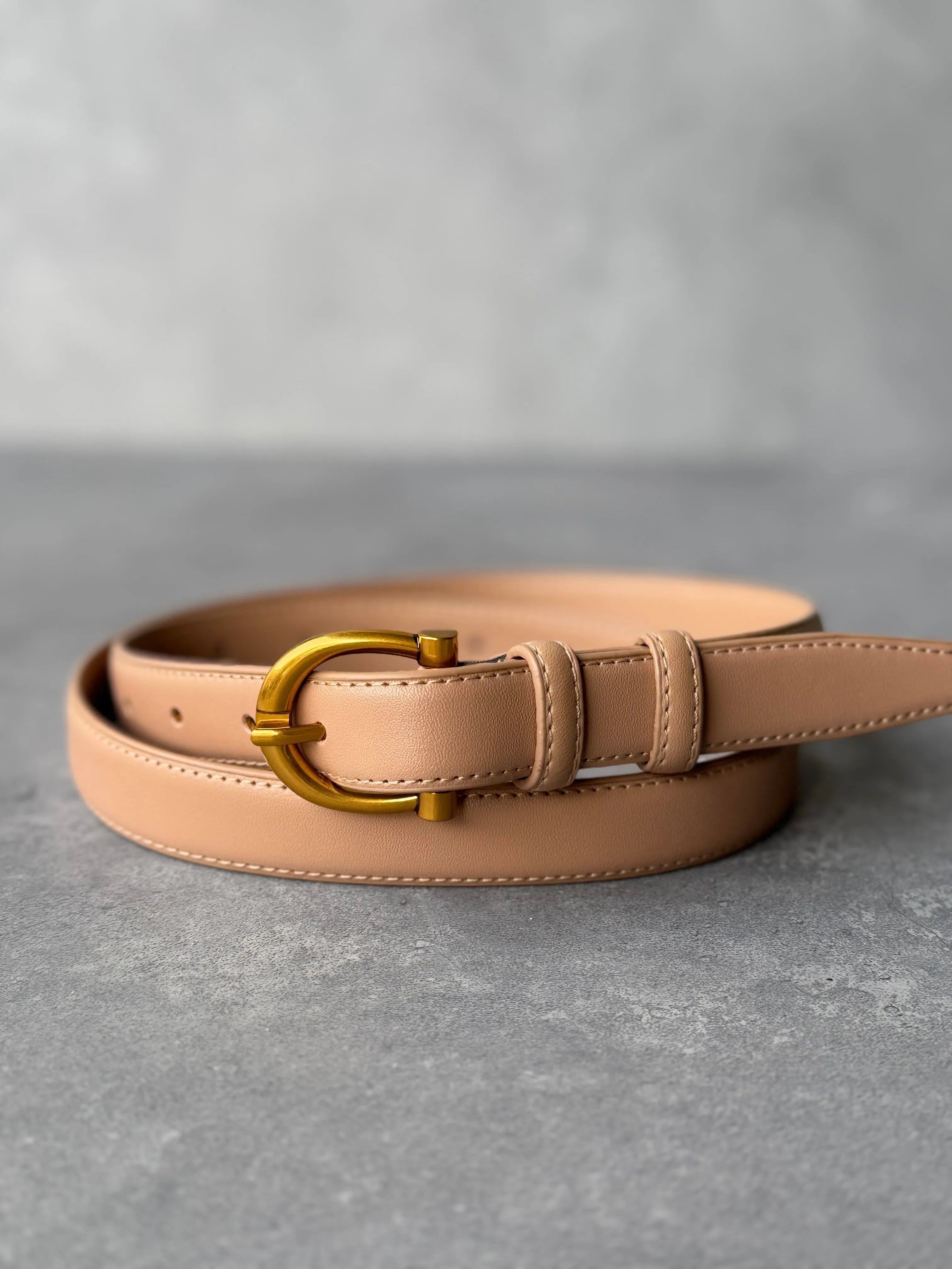 חגורת עור מארי TwentySix Camel 