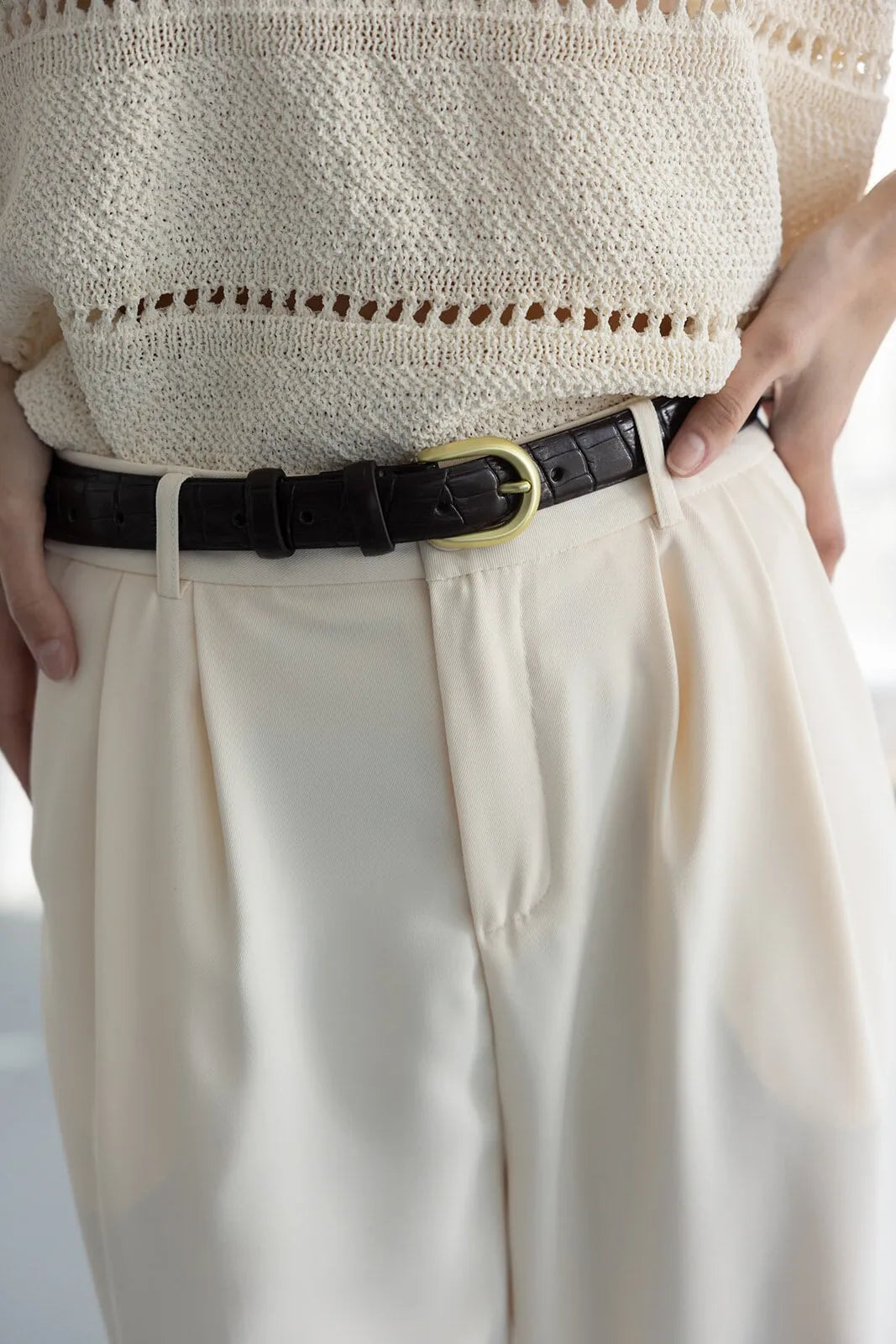 חגורת עור נחש חומה TwentySix 