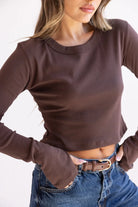 חולצת בייסיק בטן כפפה TwentySix Brown One Size 