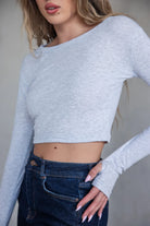 חולצת בייסיק בטן כפפה TwentySix Light Grey One Size 