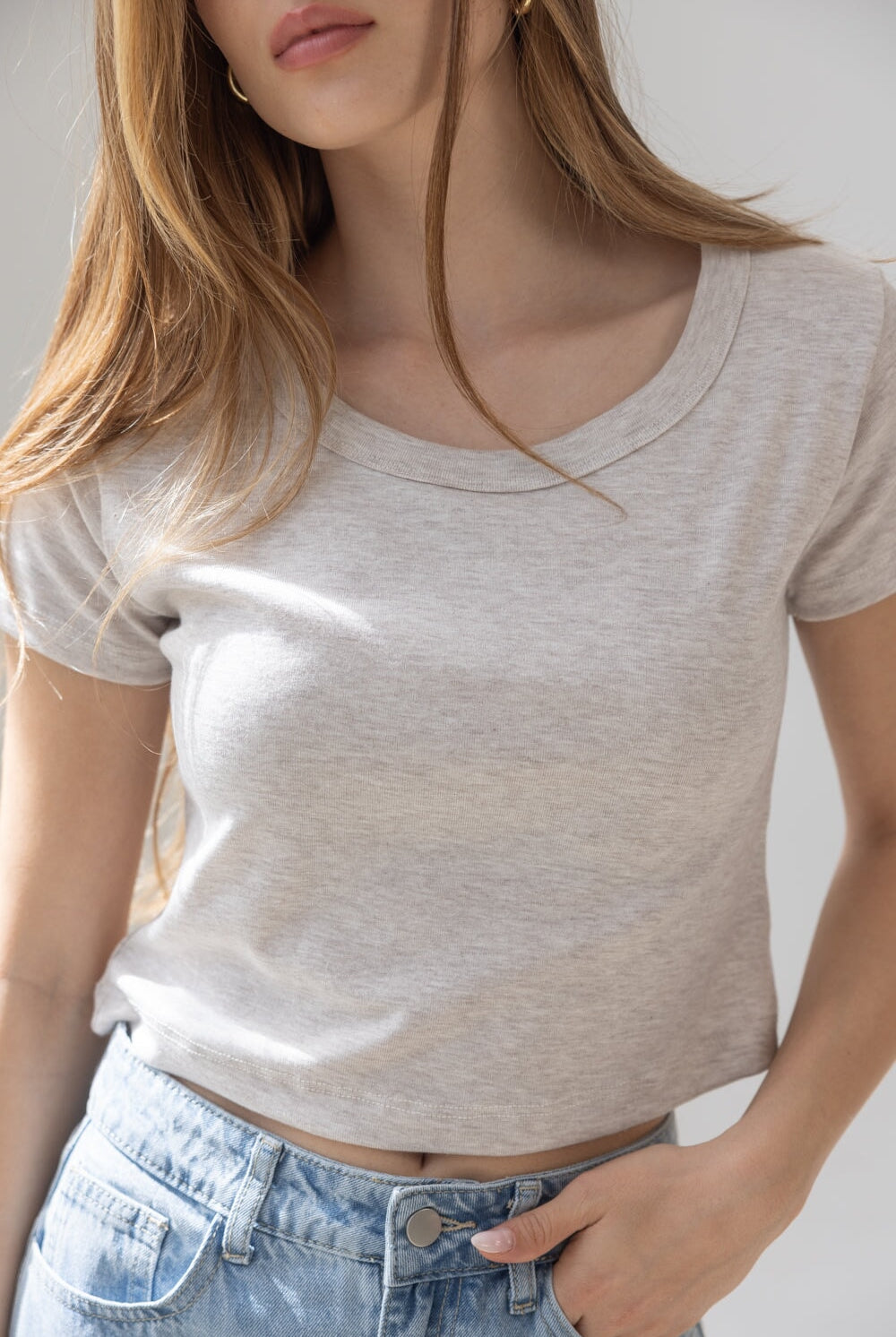חולצת בייסיק בטן קלאו TwentySix Melange One Size 