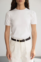 סריג אדל חולצת סריג קצרה TwentySix White One Size 