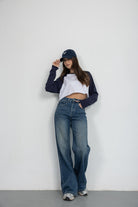 חולצת קרופ ג'סי | כחולה - TwentySix