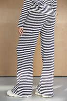 מכנסיים רחבים מחממים בפסים שחור-לבן לנשים, אופנה עדכנית לנערות