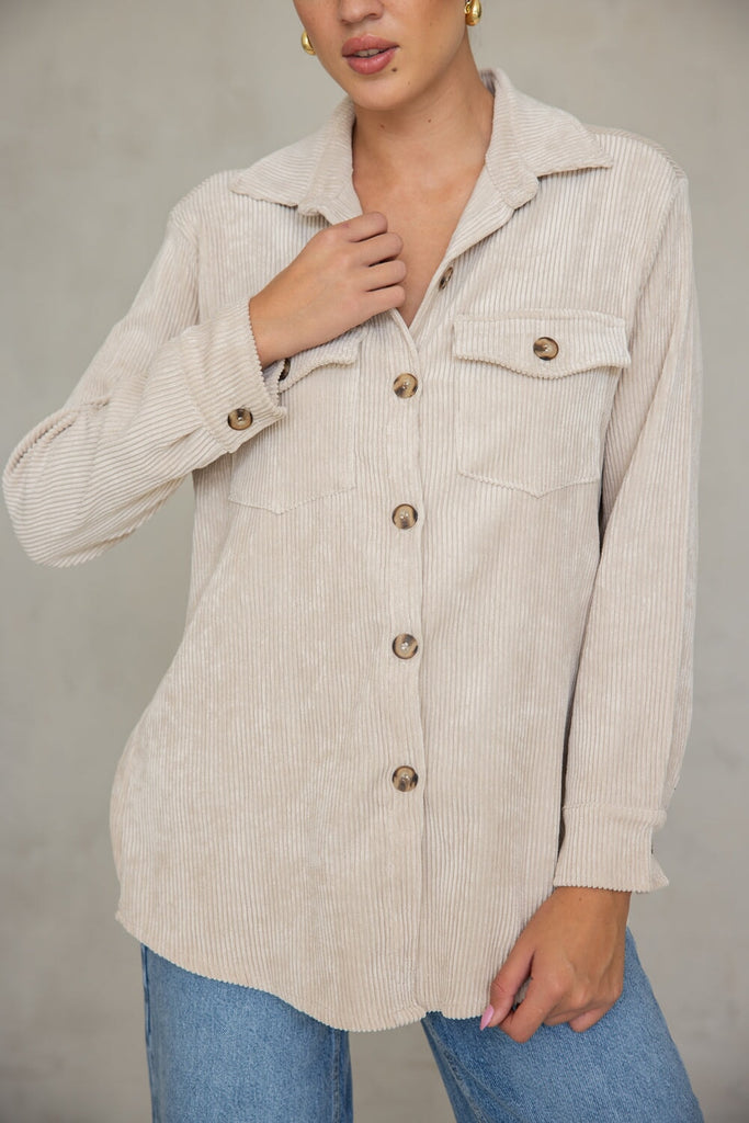 חולצה מכופתרת דריה TwentySix Beige One Size 